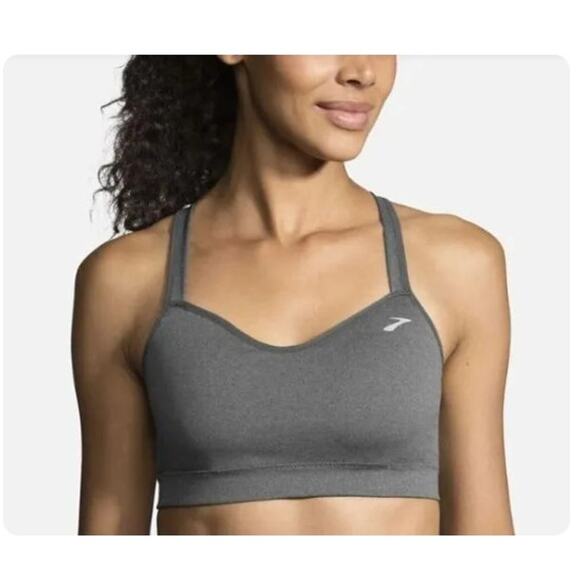 New NWT Brooks Uprise Crossback Sports Bra Heather Asphalt XL A/B Cup - Picture 2 of 8